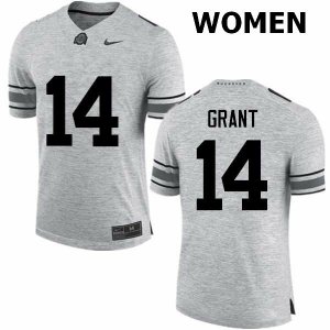 Women's Ohio State Buckeyes #14 Curtis Grant Gray Nike NCAA College Football Jersey Anti-slip QZX1644BR